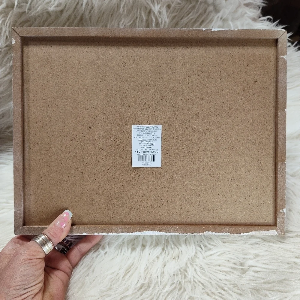 Made For Retail White Wood Serving Tray Medium
